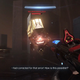 Adjutant Resolution utters a retort as you shoot him in the eye.